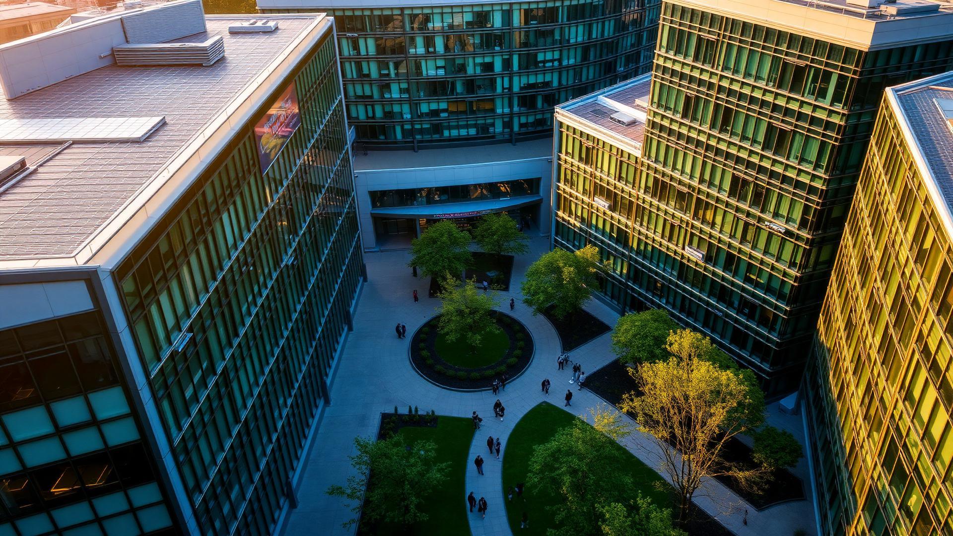 Modern university campus